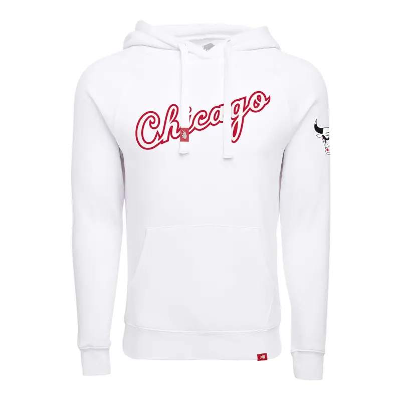 chicago bulls sportiqe olsen script hooded sweatshirt